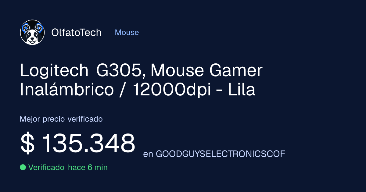 Logitech G305, Mouse Gamer Inalámbrico / 12000dpi - Lila: precio en ...